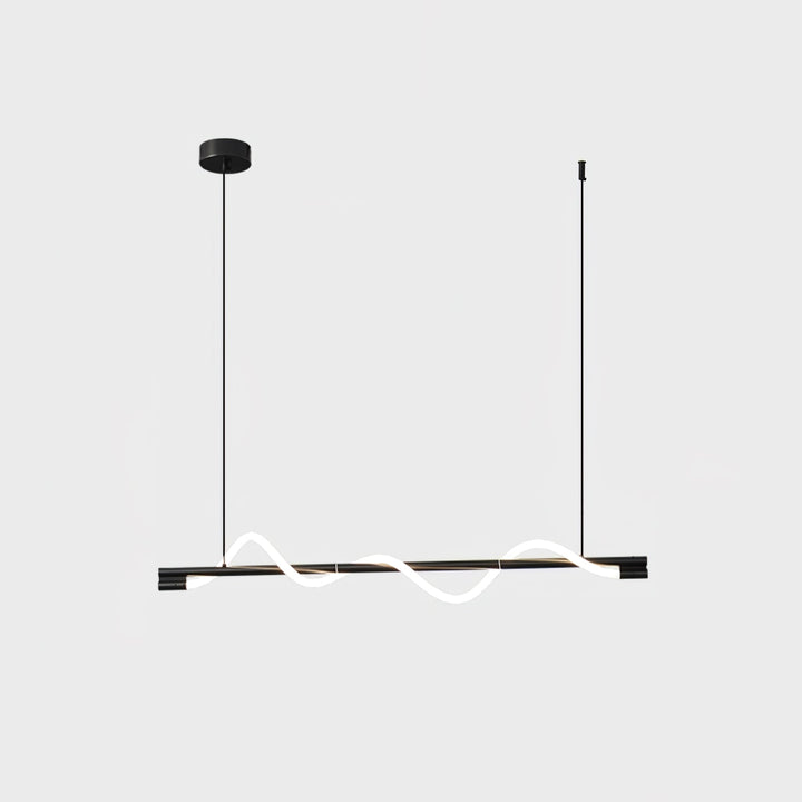 Lampa wisząca LED z regulacją wysokości, czarna, nad wyspę.