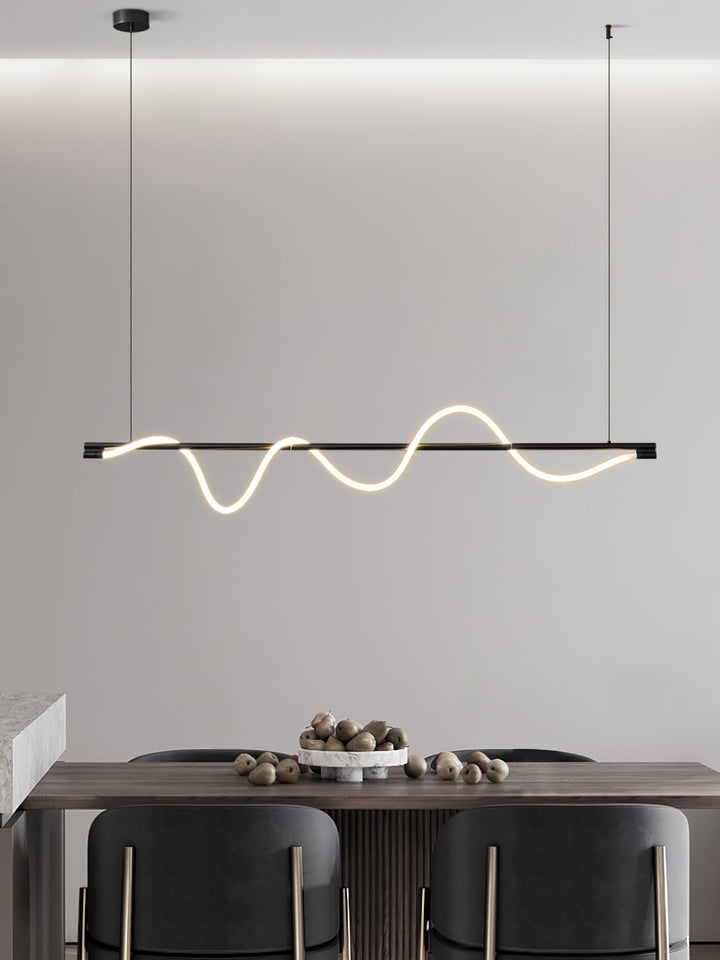 Lampa wisząca LED, mosiądz, nowoczesny design, do kuchni.