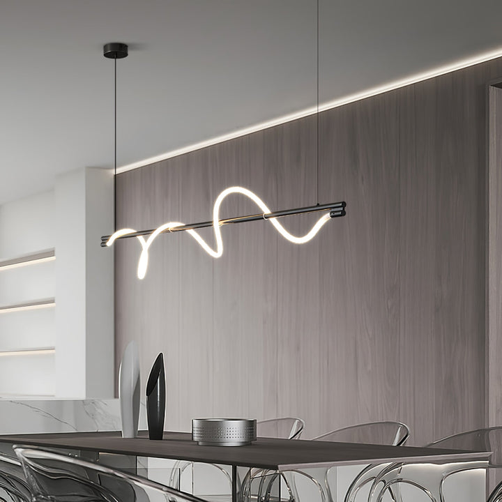 Elegancka lampa wisząca LED do jadalni, mosiądz.