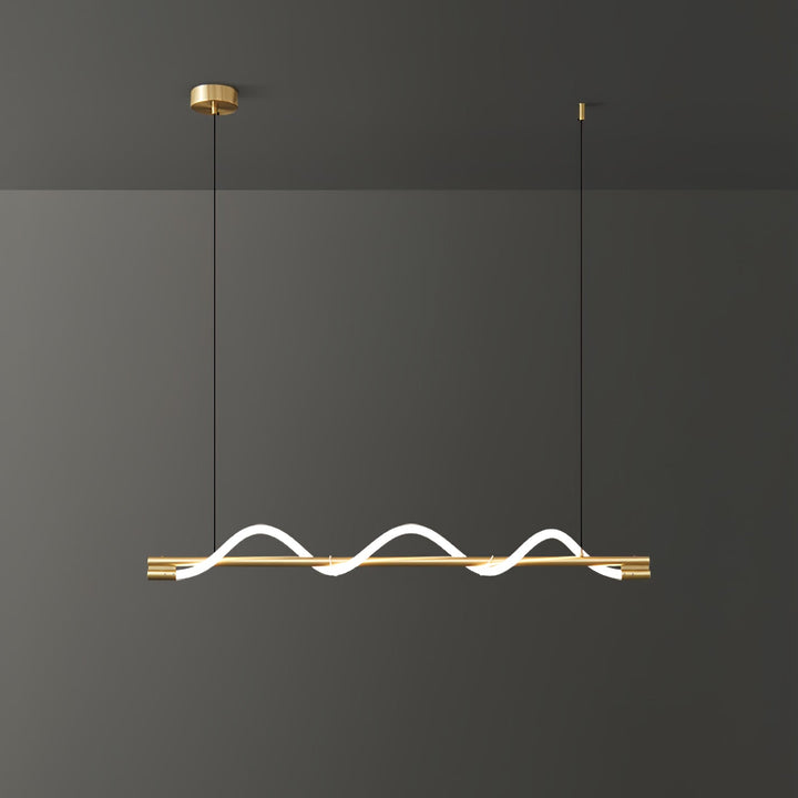 Lampa wisząca LED, mosiądz, ściemniana, do kawiarni.