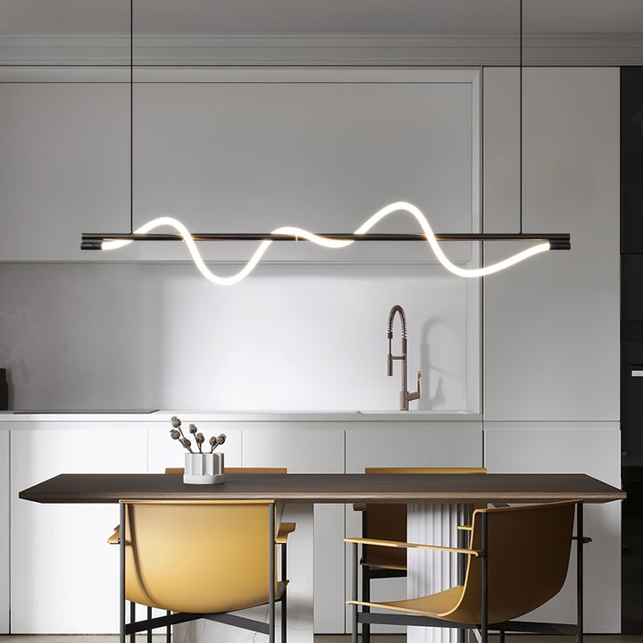Czarna lampa wisząca LED z regulowaną wysokością, styl loft.