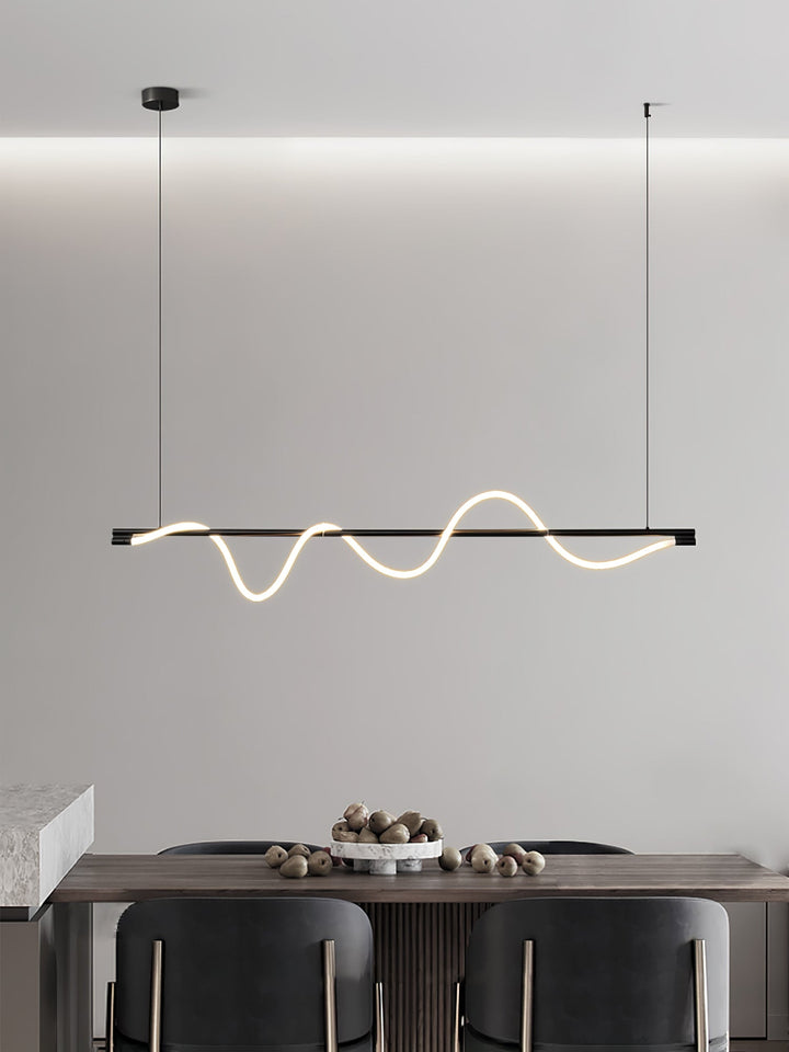 Lampa wisząca LED listwa, nowoczesna, do oświetlenia wyspy.