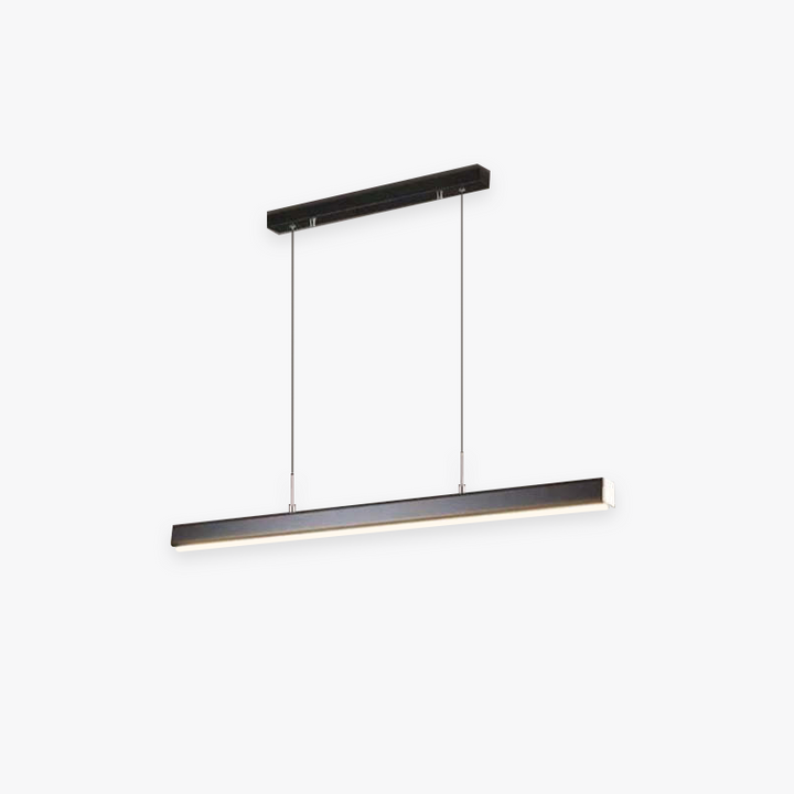 Nowoczesna lampa wisząca LED liniowa do jadalni. Eleganckie oświetlenie sufitowe z regulacją wysokości.