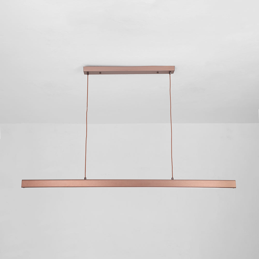 Liniowa lampa wisząca LED, smukła i elegancka. Nowoczesne oświetlenie do salonu.