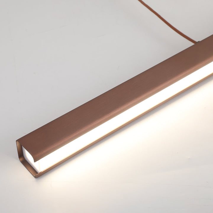 Elegancka, nowoczesna lampa wisząca LED liniowa. Oświetlenie sufitowe do sypialni.