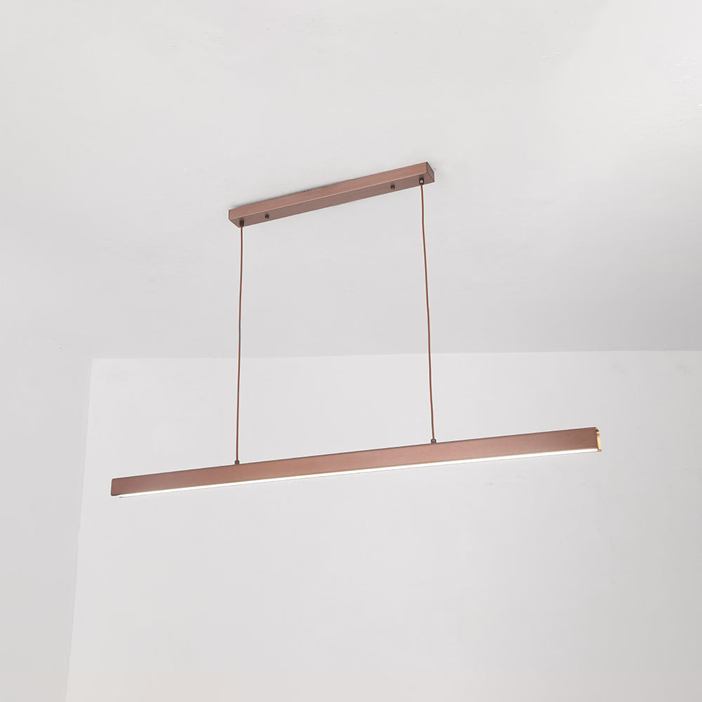 Uniwersalna lampa wisząca LED liniowa. Idealna do jadalni, salonu lub kuchni. Regulowana wysokość.