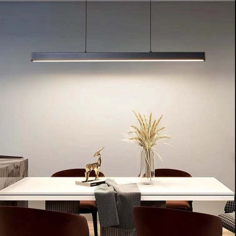 Energooszczędna lampa wisząca LED liniowa do nowoczesnych wnętrz. Eleganckie oświetlenie sufitowe.