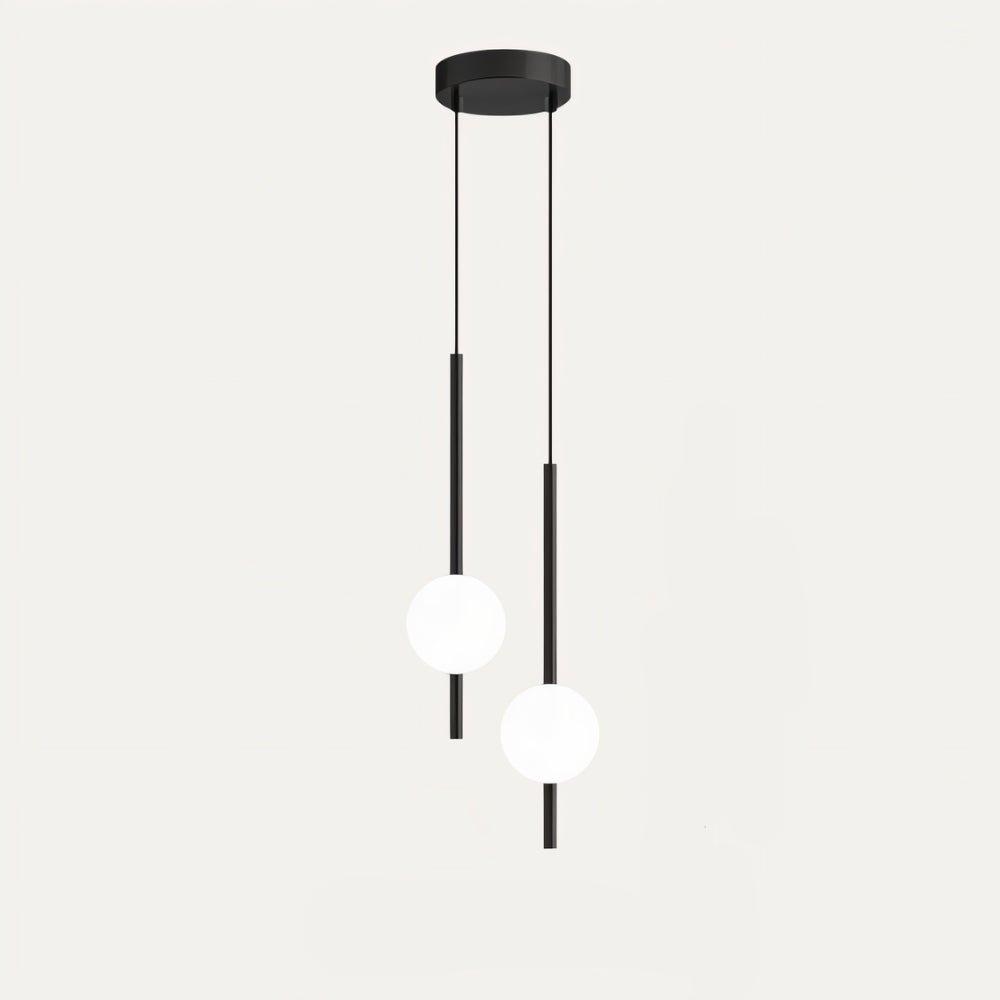 Dekoracyjna lampa wisząca LED, nowoczesny design do salonu i sypialni, czarny z mosiądzem.