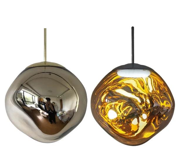 Dekoracyjna lampa wisząca ze szkła, elegancka. Nowoczesne oświetlenie do salonu, kuchni i jadalni.