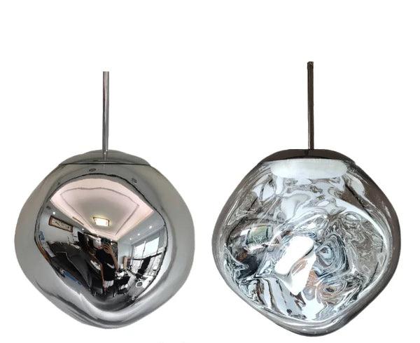 Stylowa lampa wisząca szklana do nowoczesnego salonu. Dekoracyjne oświetlenie sufitowe.