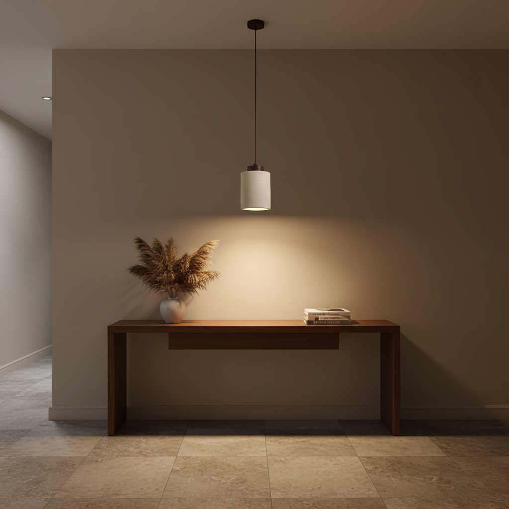 Oświetlenie sufitowe: geometryczna lampa wisząca skandynawska. Nowoczesny akcent w salonie.