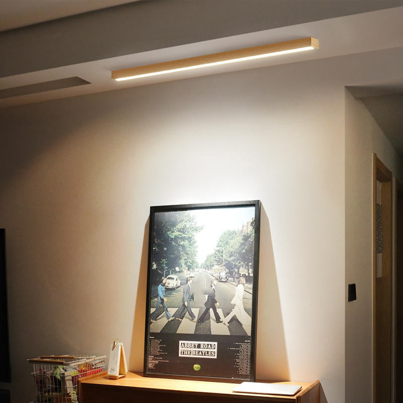Inteligentna lampa LED liniowa sufitowa, z opcją sterowania smart, do sypialni.