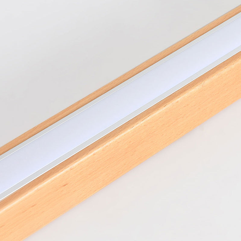 Nowoczesna liniowa lampa LED na sufit, idealna do salonu, z opcją ściemniania i zmiany barwy.