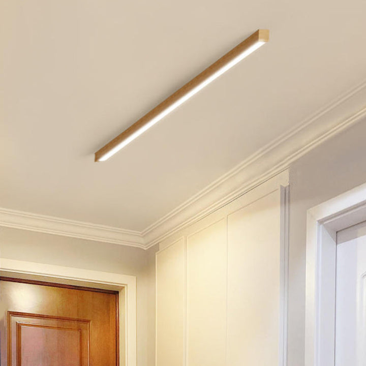 Designerska lampa sufitowa LED, podłużna, ściemnialna, do sypialni lub biura.