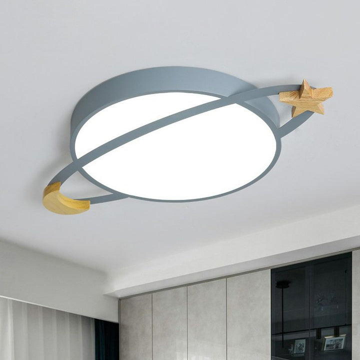 Energooszczędna okrągła lampa sufitowa LED do salonu. Nowoczesne białe oświetlenie wnętrz.