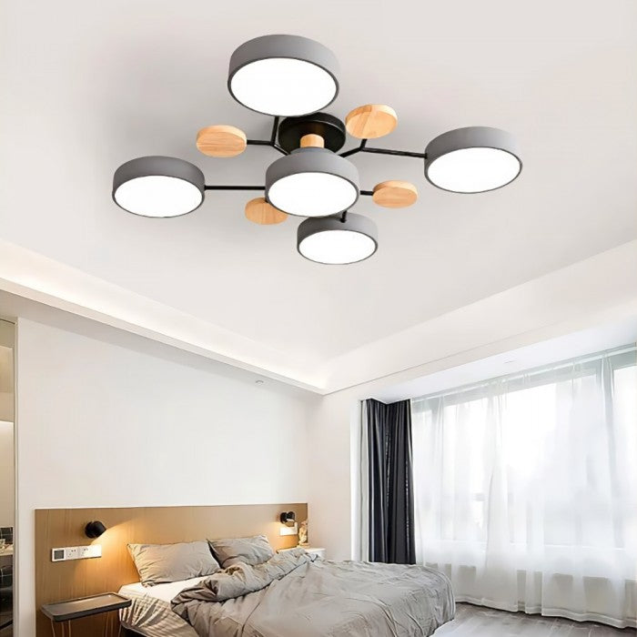 Nowoczesna okrągła lampa sufitowa LED z delikatnymi liniami, do salonu, sypialni.