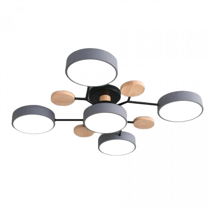 Elegancka okrągła lampa LED, nowoczesna, akryl i metal, do sypialni, salonu.
