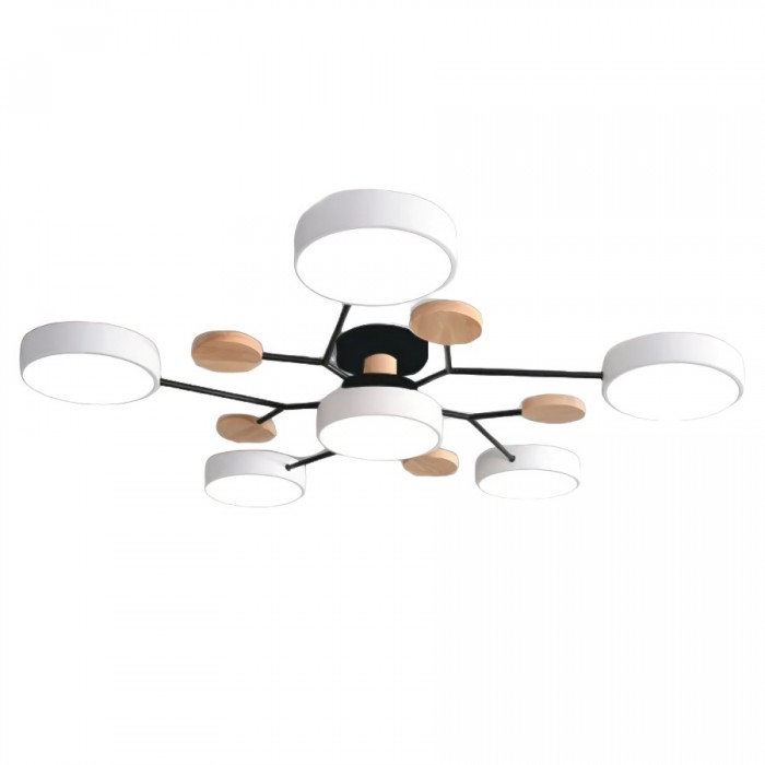 Okrągła lampa LED, nowoczesna, minimalistyczna, akrylowa, metalowa, do salonu.