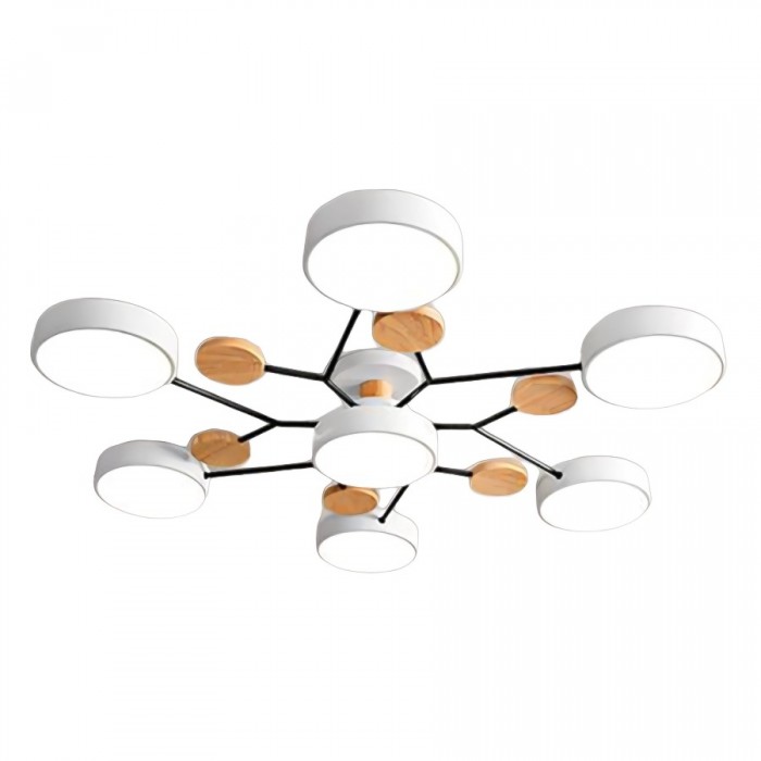 Lampa LED sufitowa, minimalistyczna, metalowa, akrylowa, dekoracja salonu.