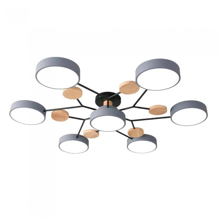 Elegancka lampa LED, okrągła, sufitowa, nowoczesny design, oświetlenie sypialni.