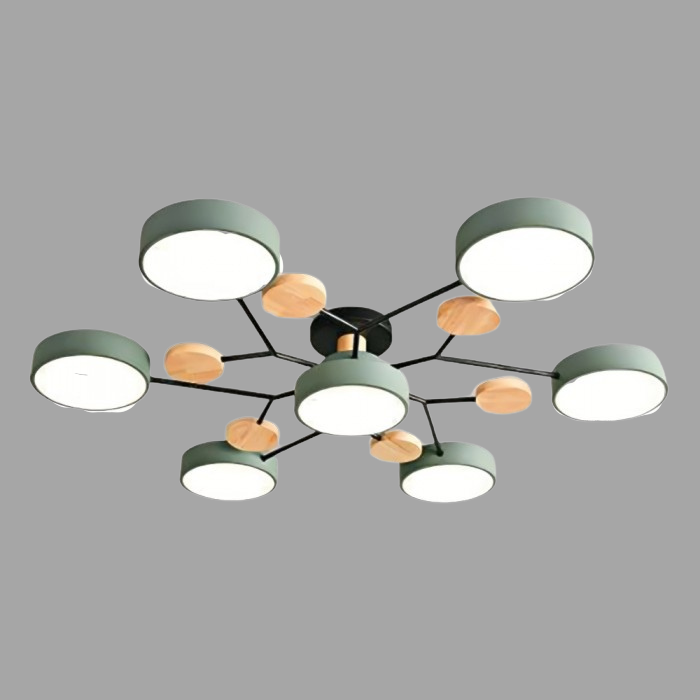Okrągła lampa LED, nowoczesna i minimalistyczna, z delikatnymi liniami do wnętrz.
