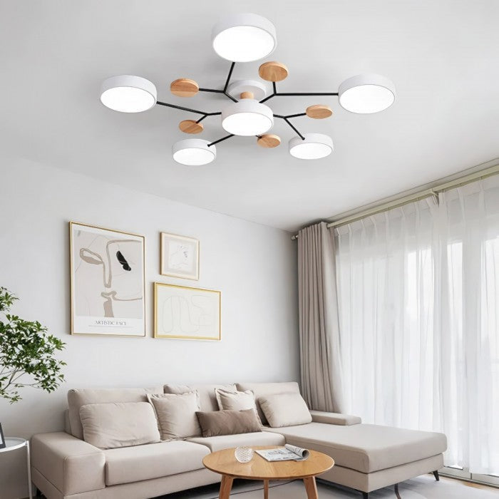 Lampa sufitowa LED, organiczny design do nowoczesnych pomieszczeń, metal, akryl.