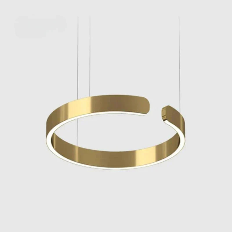 Czyste linie, okrągła lampa wisząca LED. Nowoczesne oświetlenie do salonu. Designerskie detale.