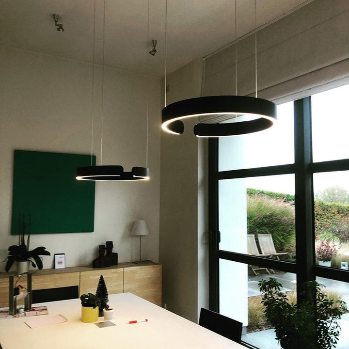 Okrągła lampa wisząca LED do salonu, jadalni. Nowoczesne oświetlenie dekoracyjne do domu.