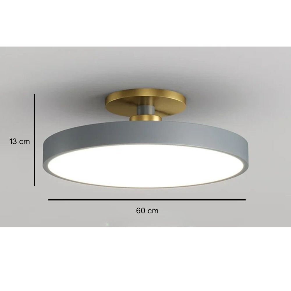 Minimalistyczna oprawa sufitowa LED. Designerska lampa z nastrojowym światłem do nowoczesnych wnętrz.