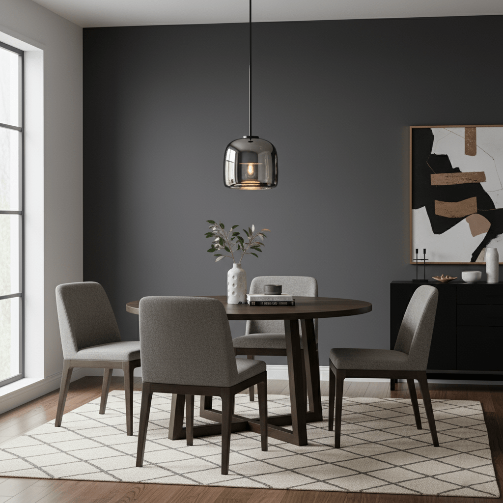 Oświetlenie designerskie, szklana lampa wisząca LED, nowoczesna, do salonu.