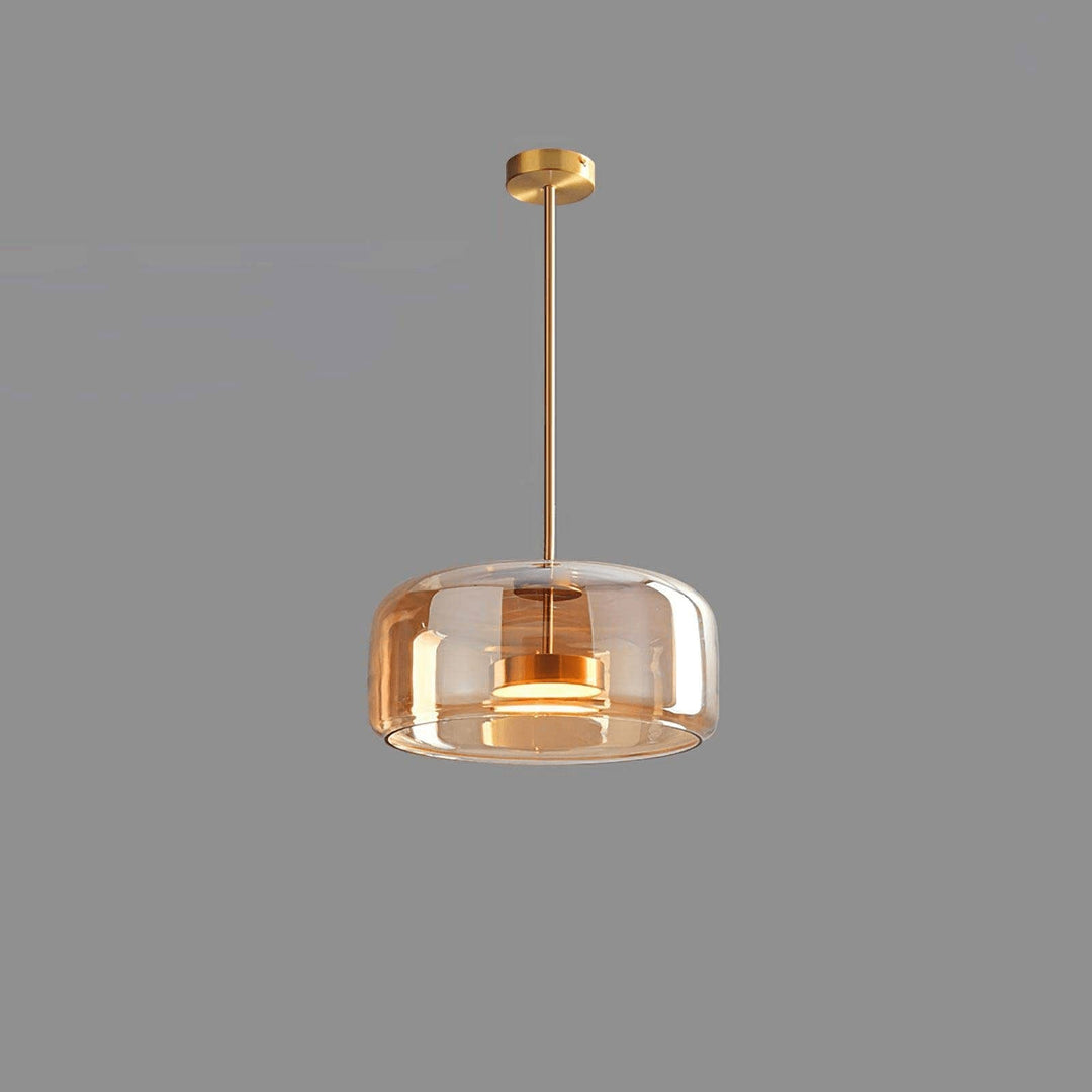 Skandynawska lampa wisząca szklana, LED, czarna, elegancka i funkcjonalna.