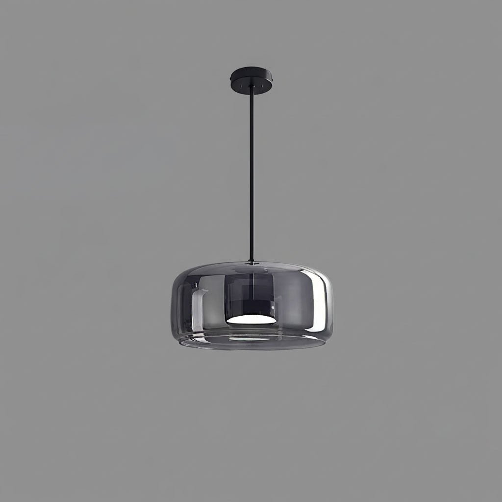 Designerska lampa wisząca, szklana, złota, LED, do nowoczesnych wnętrz.