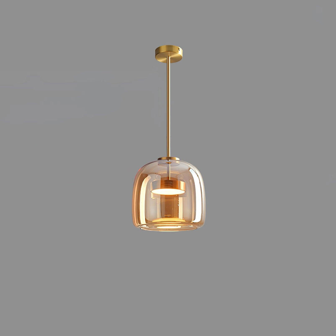 Nowoczesne oświetlenie, lampa wisząca szklana, LED, czarna, dekoracja wnętrz.