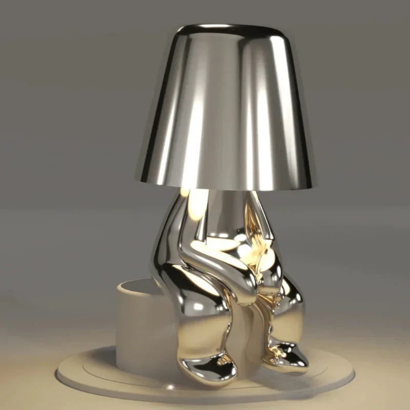 Stylowa lampka stołowa dekoracyjna, złota, dotykowa, bezprzewodowa.