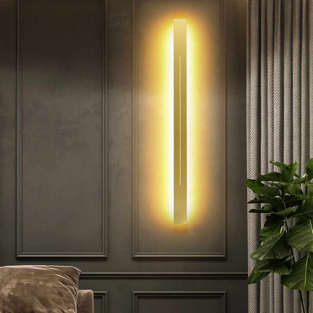Lampa ścienna LED, czarna, nowoczesny design, do salonu, minimalistyczne oświetlenie.