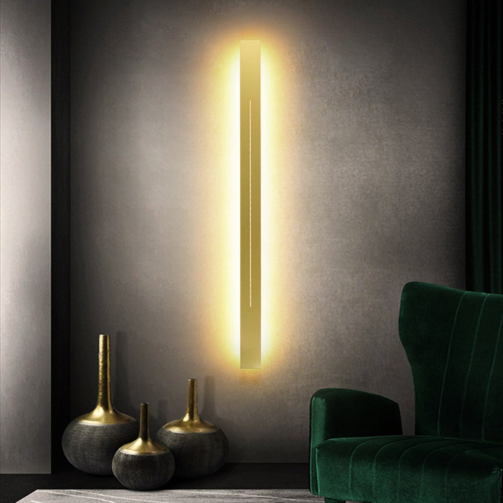 Czarny kinkiet LED, dekoracyjna smukła lampa do sypialni, nowoczesny design.