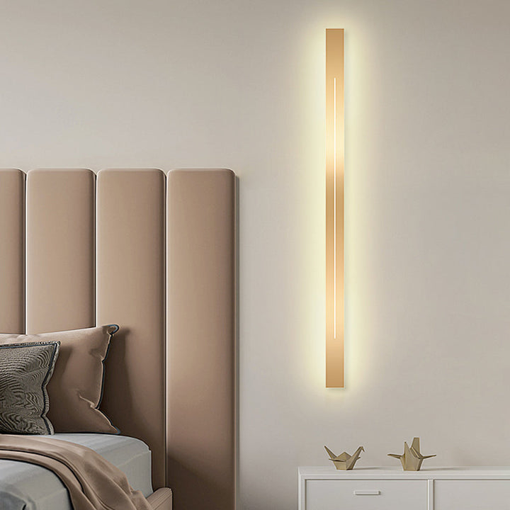 Nowoczesne oświetlenie LED, minimalistyczna lampa ścienna do salonu, czarna.