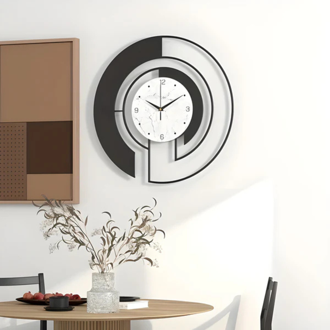 Nowoczesny minimalistyczny zegar ścienny. Cichy mechanizm, elegancka dekoracja do salonu lub biura.