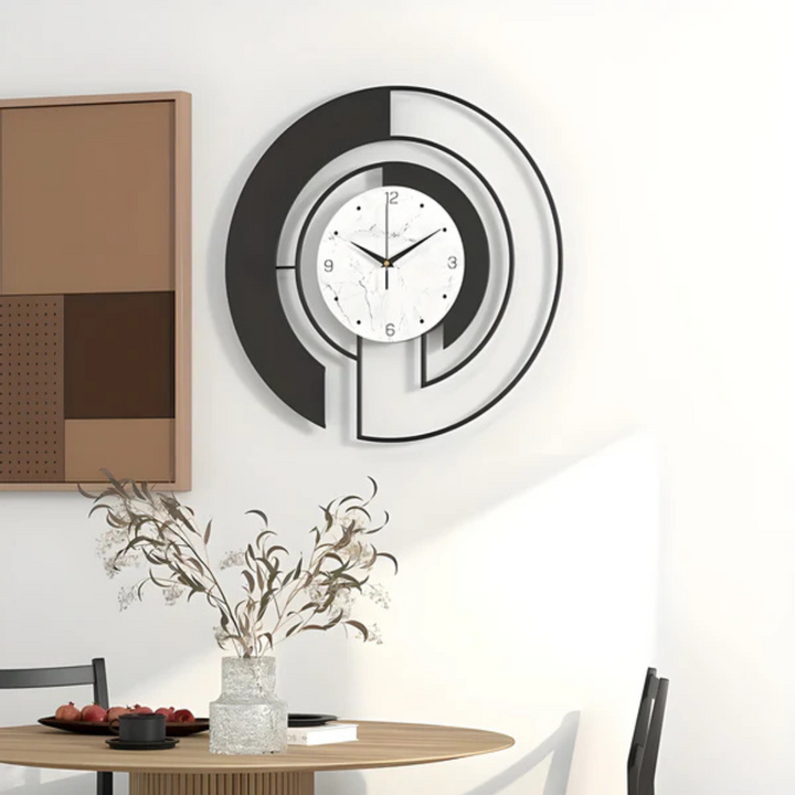 Nowoczesny minimalistyczny zegar ścienny. Cichy mechanizm, elegancka dekoracja do salonu lub biura.