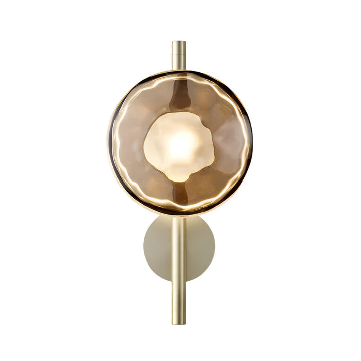Minimalistyczna okrągła lampa ścienna LED, teksturowana, do wnętrz.