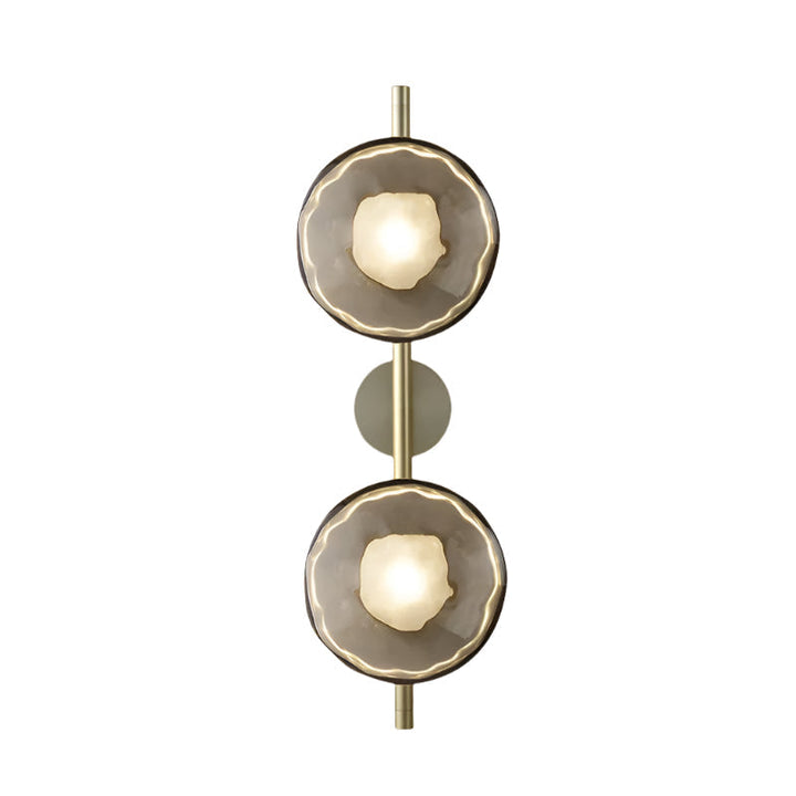 Designerska okrągła lampa ścienna LED, teksturowana, do salonu, ambient.