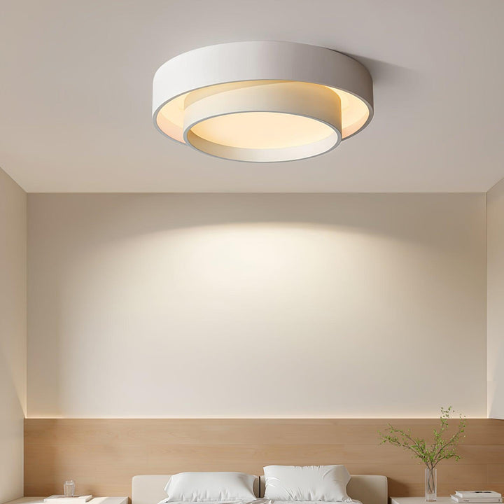Ściemnialny plafon LED, minimalistyczna lampa sufitowa do sypialni z regulowanym światłem.