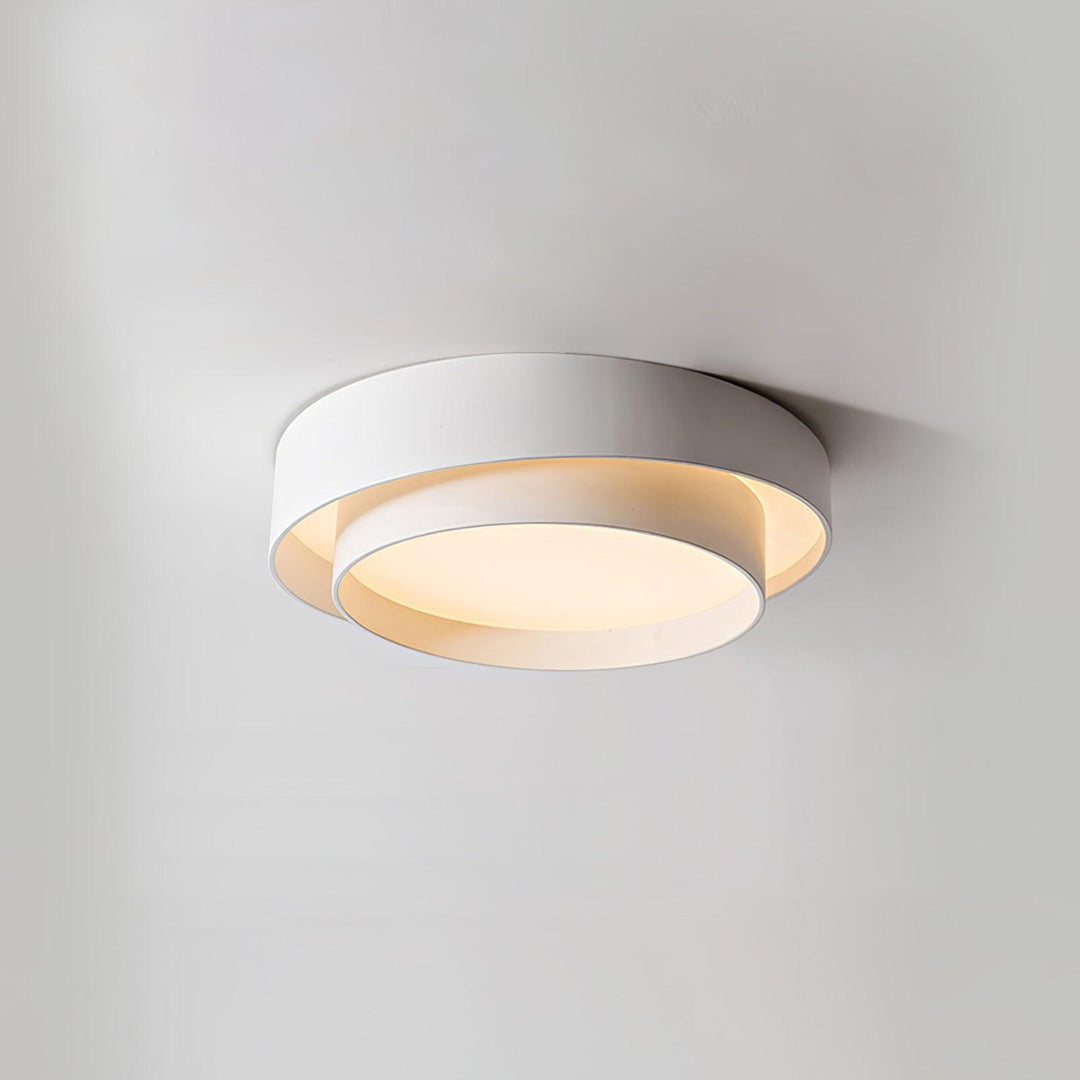 Kwadratowy biały plafon LED, designerska lampa sufitowa do nowoczesnych pomieszczeń.