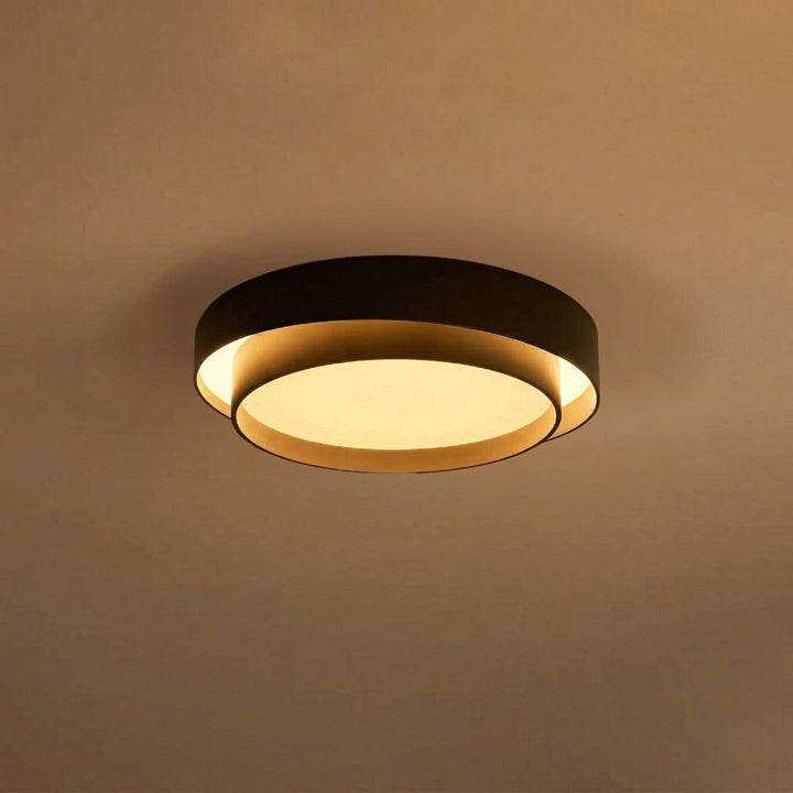 Biały plafon LED do przedpokoju, ściemnialna lampa sufitowa, minimalistyczny styl.