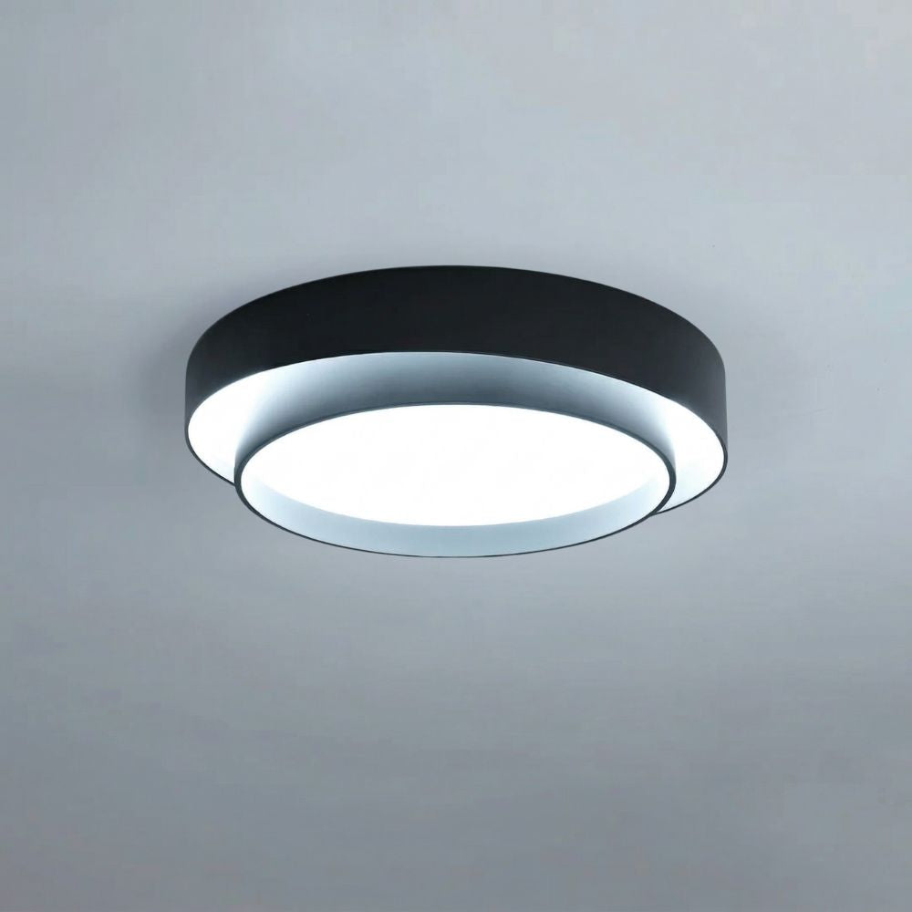 Biały plafon LED, energooszczędna lampa sufitowa z regulowanym światłem, do domu.