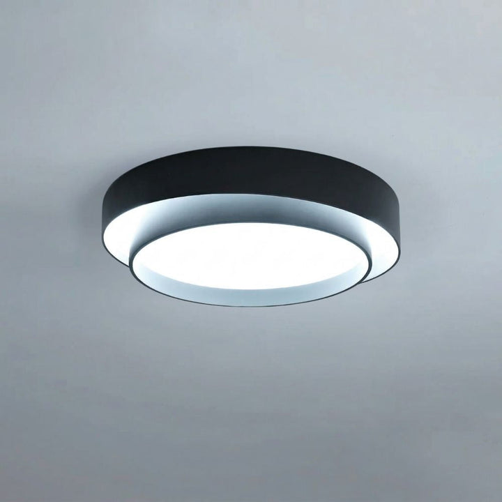 Biały plafon LED, energooszczędna lampa sufitowa z regulowanym światłem, do domu.