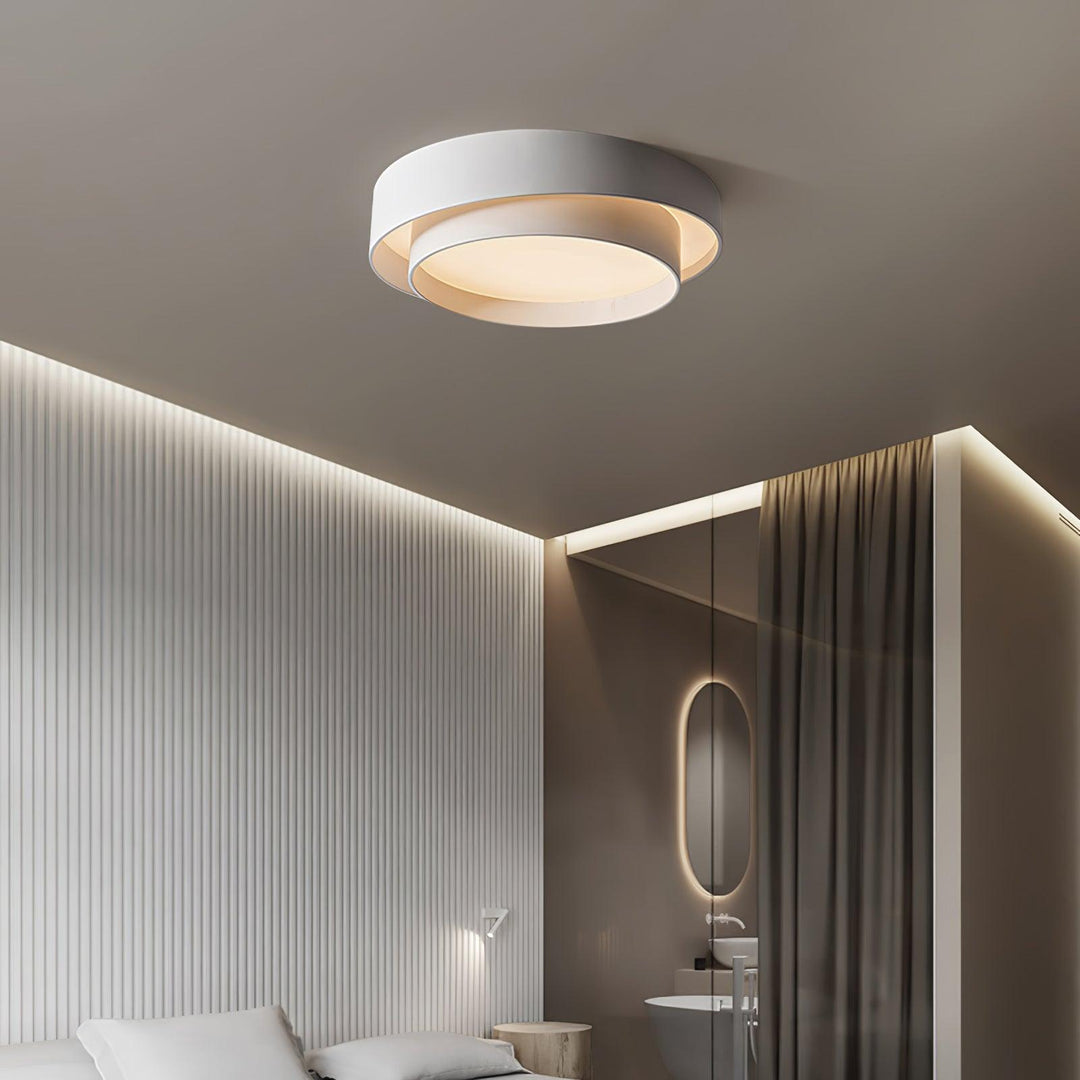 Regulowany plafon LED, minimalistyczna lampa sufitowa do nowoczesnego salonu.
