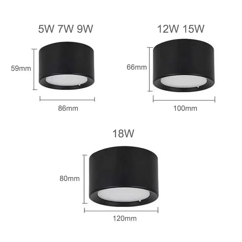 Regulowany spot LED sufitowy w minimalistycznym stylu. Idealny downlight natynkowy do salonu i biura.