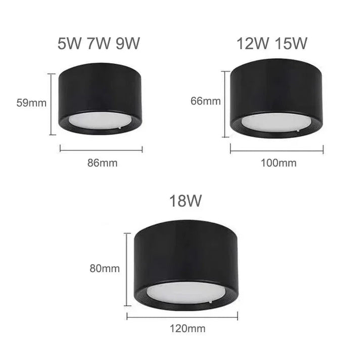 Regulowany spot LED sufitowy w minimalistycznym stylu. Idealny downlight natynkowy do salonu i biura.