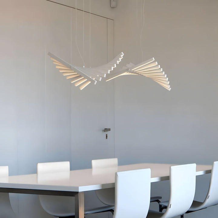 Nowoczesny żyrandol LED DNA, designerska lampa sufitowa. Minimalistyczne oświetlenie wnętrz do salonu i jadalni.